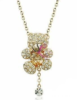 NFJ12 Кулон подвеска Мишка (покрытие золото и Swarovski)