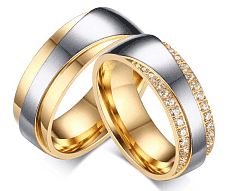 По традиции на венчание также принято дарить кольца. Мы предлагаем парные кольца из стали и вольфрама.