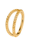 TIT-KL-032 Пирсинг кольцо из титана ребристое двойное цвет золото