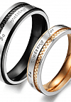 DR097 Парные кольца для влюбленных стальные - сделаны из ювелирной стали и прекрасно подойдут на помолвку, венчание, свадьбу или в подарок вашей второй половинке. Наши кольца не темнеют со временем, не вызывают аллергии и не отличаются от своих ювелирных аналогов.