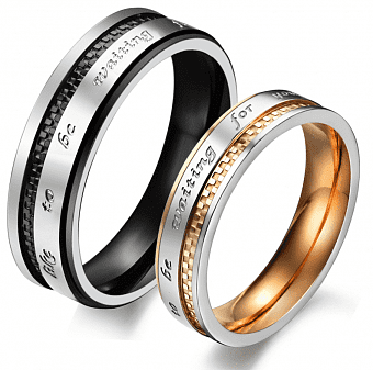 DR097 Парные кольца для влюбленных стальные - сделаны из ювелирной стали и прекрасно подойдут на помолвку, венчание, свадьбу или в подарок вашей второй половинке. Наши кольца не темнеют со временем, не вызывают аллергии и не отличаются от своих ювелирных аналогов.