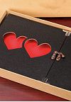 FV36 Фотоальбом для влюбленных черный с двумя сердцами
