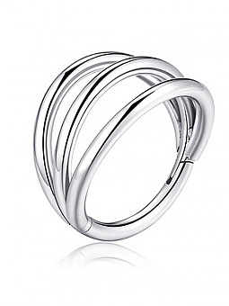 TIT-KL-010 Пирсинг-кольцо из титана тройной серебристый