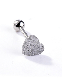 PR-SN-005 Пирсинг штанга в язык серебристое сердце PR-SN-005 Пирсинг штанга в язык серебристое сердце