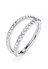 TIT-KL-031 Пирсинг кольцо из титана ребристое двойное цвет серебро