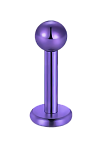 PR-LR-039-10MM Пирсинг лабрет фиолетовый с шариком 10 мм