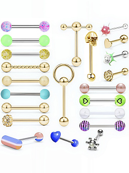 PR-SN-137-NAB Набор для пирсинга штанги 22 шт. разноцветные PR-SN-137-NAB Набор для пирсинга штанги 22 шт. разноцветные