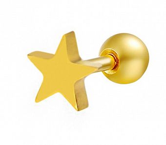 PR-MBN-041 Пирсинг микроштанга золотая звездочка 