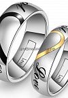 DR140 Парные кольца для влюбленных из титана "Две половинки"
