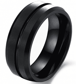 MK08 Кольцо черное из вольфрама