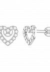 PR-MBN-014 Микроштанга для пирсинга серебристое сердце