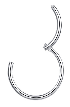 PR-KL-086 Пирсинг кольцо серебристое 1,2 мм х 8 мм