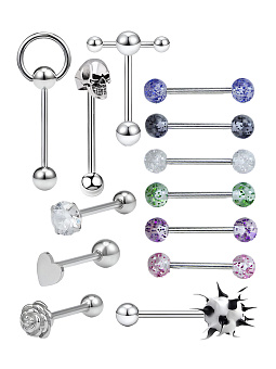 PR-SN-139-NAB Набор для пирсинга штанги 13 шт. серебристые PR-SN-139-NAB Набор для пирсинга штанги 13 шт. серебристые