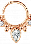 PR-KL-123 пирсинг в нос / пирсинг кольцо розовое золото КАПЛИ 