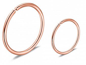 PR-KL-085 Набор колец для пирсинга 2 шт. розовое золото
