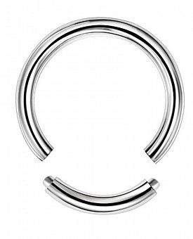 PR-KL-090 Пирсинг кольцо серебристое с отделяемым сегментом