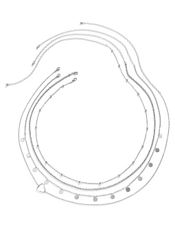 BJ-BELL-004 Набор из 4 серебристых цепочек на тело
