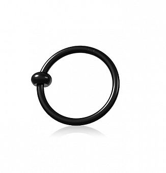 PR-KL-100 Кольцо в нос (септум) черное (диаметр 8 мм) 