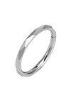 TIT-KL-029 Пирсинг кольцо из титана ребристое цвет серебро