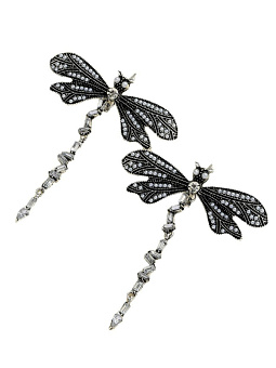 ER158 Серьги гвоздики длинные стрекозы ER158 Серьги гвоздики длинные стрекозы