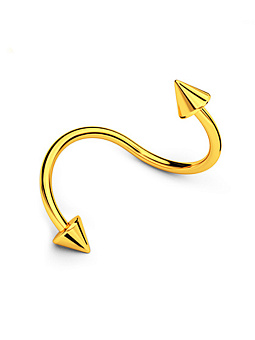 PR-TW-015 Твистер спираль с конусами золотистый (длина 10 мм) PR-TW-015 Твистер спираль с конусами золотистый (длина 10 мм)