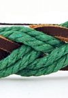 ST079 Браслет веревочный зеленый с плетением елочка
