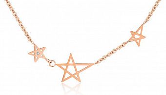 NFJ66 Ожерелье со звездами (покрытие золотом)