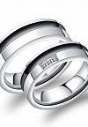 DR178 Парные кольца стальные с цирконами - сделаны из ювелирной стали и прекрасно подойдут на помолвку, венчание, свадьбу или в подарок вашей второй половинке. Наши кольца не темнеют со временем, не вызывают аллергии и не отличаются от своих ювелирных аналогов.