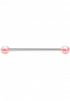 PR-SN-113 Пирсинг штанга индастриал серебристая с розовыми шариками