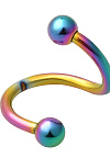 PR-TW-003 Пирсинг твистер разноцветная спираль с шариками