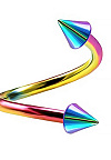 PR-TW-006 Пирсинг твистер разноцветная спираль со стрелками
